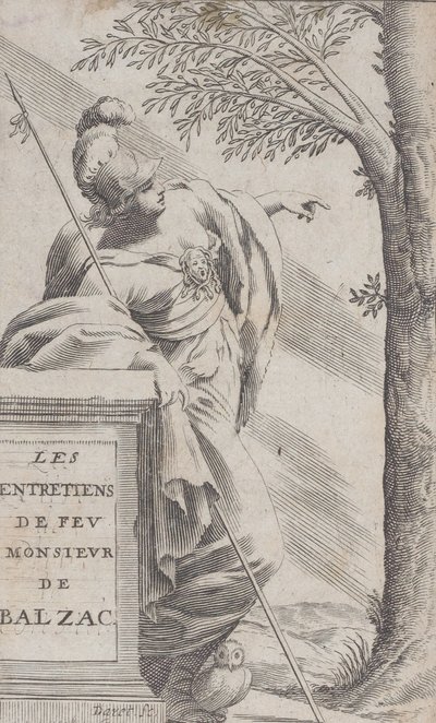 口絵、故バルザック氏へのインタビューより Les Entretiens de Feu Monsieur d...、1660年。 作： Pierre Daret