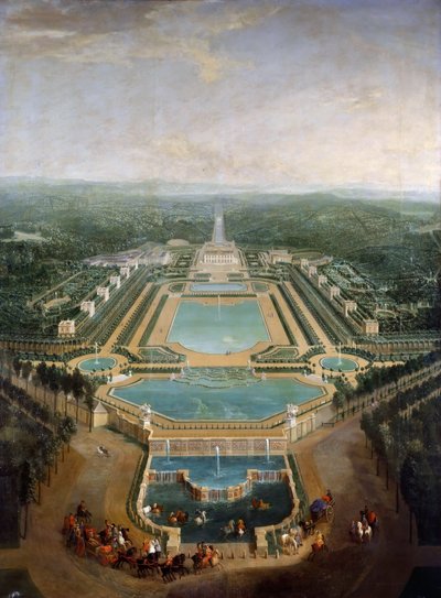 1724 年頃、マルリーのシャトーと庭園の全景 作： Pierre Denis II Martin