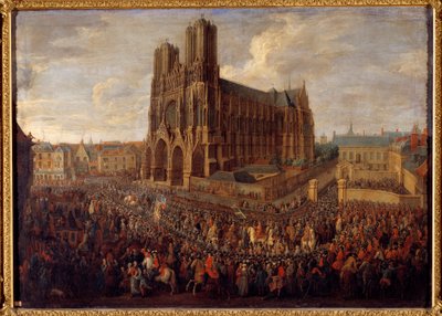 ルイ15世をランスの聖レミー修道院に導く騎兵隊1722年10月26日ピエールデニスマーティンによる絵画 作： Pierre Denis Martin
