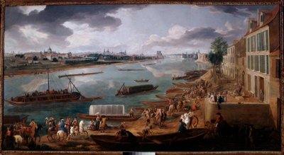 1716年にラピー河岸から撮影されたパリの眺め ピエール・ドニ・マルタン（1663-1742）による絵画 1716年 日の丸。1,7x3,15 m パリ、カルナヴァレ美術館 作： Pierre Denis Martin
