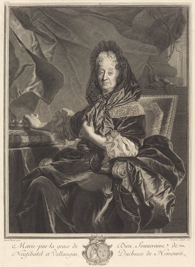 ヌムール公爵夫人 作： Pierre Drevet after Hyacinthe Rigaud