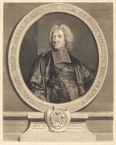 ジャン・ポール・ビニョン、サン・カンタン修道院長 作： Pierre Drevet after Hyacinthe Rigaud