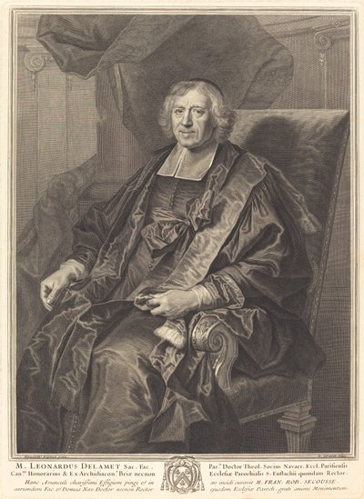 レナード・デラメ 作： Pierre Drevet after Hyacinthe Rigaud