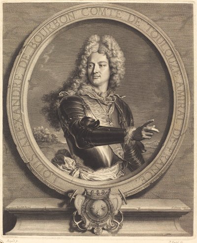 トゥールーズ伯ルイ・アレクサンドル・ド・ブルドン 作： Pierre Drevet after Hyacinthe Rigaud