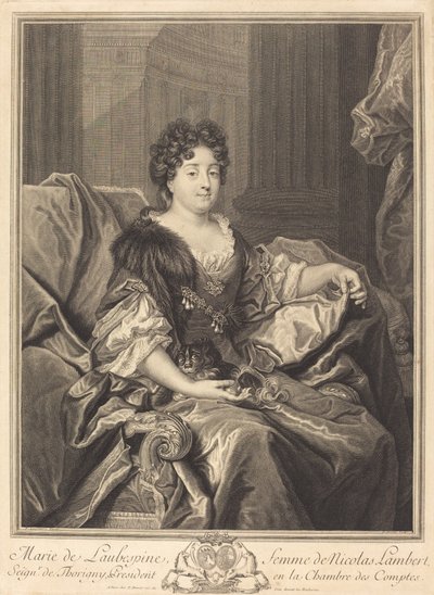 ラウベスパインのマリア 作： Pierre Drevet after Nicolas de Largillierre