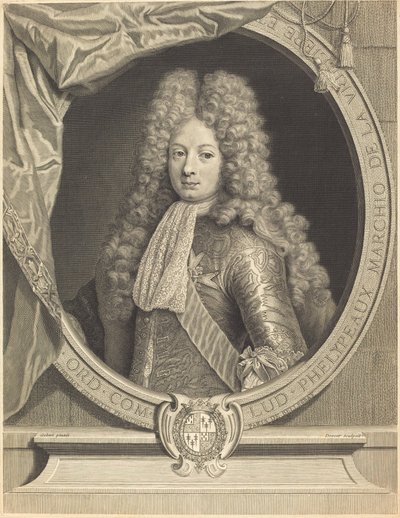 マルキ・ド・ラ・ブリリエール 作： Pierre Drevet after Pierre Gobert