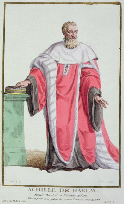 Achille de Harlay 「Receuil des Estampes, Representant les Rangs and les Dignites, suivant le Costume de toutes les Nationes Existantes」（1780年刊）より（手彩色のエングレービング 作： Pierre Duflos