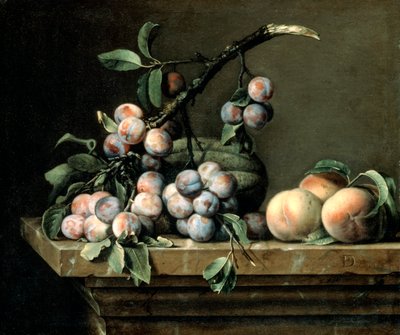 プラム、メロン、桃、c1630-1680 作： Pierre Dupuis