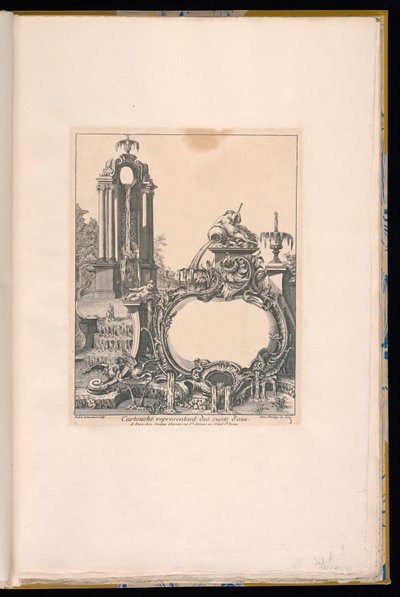 噴水に囲まれたカルトゥーシュ 作： Pierre Edme Babel