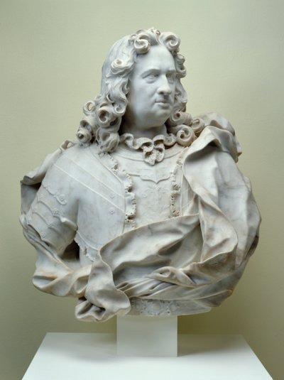 ヘッセンカッセルのカール伯爵の胸像、1714カララ大理石 作： Pierre Etienne Monnot