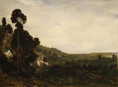 渓谷の古い礼拝堂1835年。 作： Pierre Etienne Theodore Rousseau