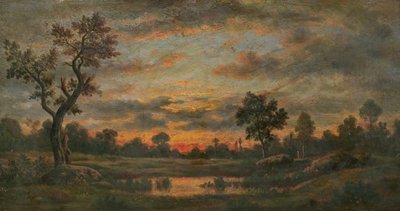 夕暮れの風景 作： Pierre Etienne Theodore Rousseau