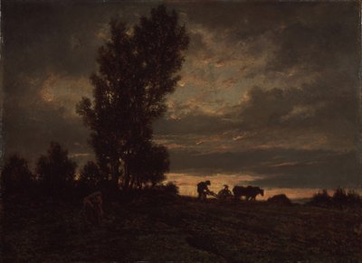 プロウマンのいる風景、1860年代 作： Pierre Etienne Theodore Rousseau