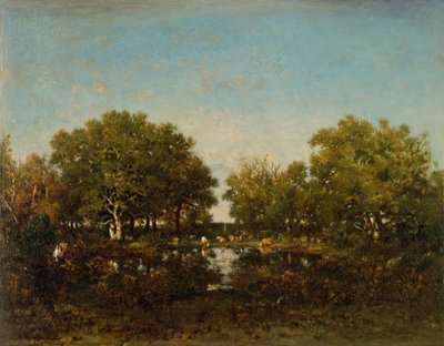 シャンボールの森のプールメモリ、1839年。 作： Pierre Etienne Theodore Rousseau
