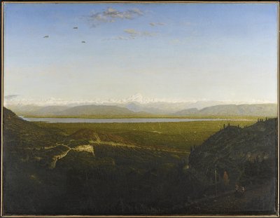 モンブランの眺め、1865年頃のフォシル峠から見る（帆布に油彩） 作： Pierre Etienne Theodore Rousseau