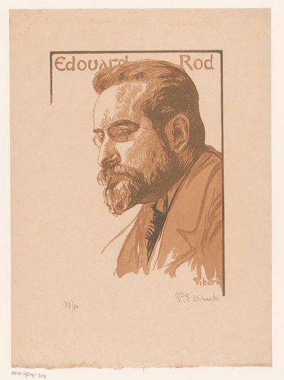エドゥアール・ロッドの肖像 エドゥアール・ロッド (オブジェクトのタイトル) 作： Pierre Eugène Vibert (signed by artist)
