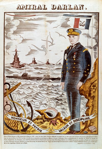 フランス海軍司令官、フランソワ・ダーラン提督、1940年 作： Pierre Falke