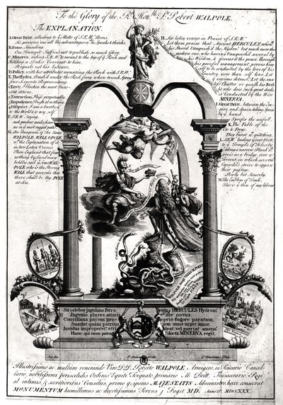 栄光の栄光へロバート・ウォルポール（1676-1745）初代オーフォード伯 作： Pierre Fourdrinier