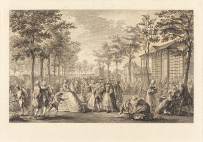 パリの城壁沿いの散歩 作： Pierre Francois Courtois after Augustin de Saint Aubin
