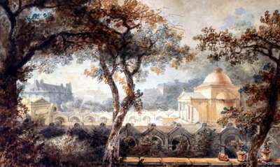 パリのルイ 16 世の贖罪礼拝堂。 水彩、1830年頃 作： Pierre Francois Leonard Fontaine