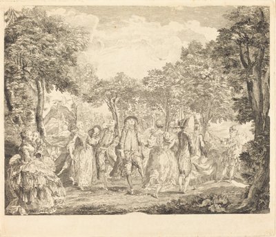 オペラ座のバレエ 作： Pierre François Basan after Gabriel Jacques de Saint Aubin