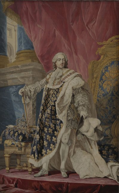 1769年頃の王室衣装を着たルイ15世の肖像画 作： Pierre François Cozette