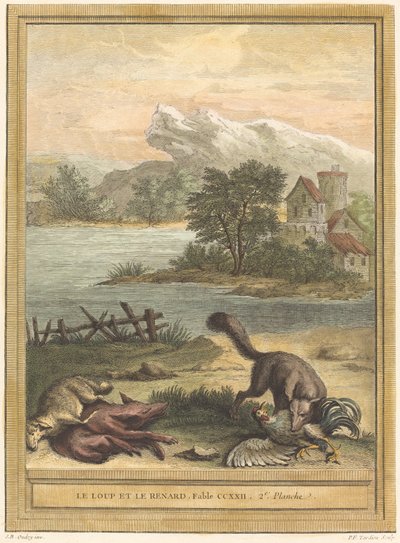 Le loup et le renard (狼と狐) 作： Pierre François Tardieu after Jean Baptiste Oudry