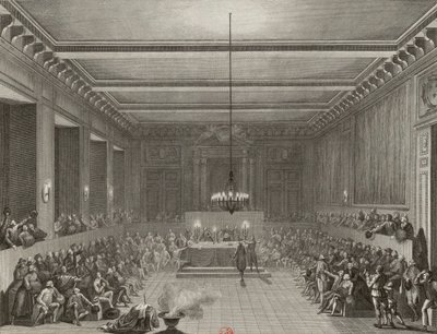 1790年1月15日、パリ・コミューンはイギリス人C.J.W.ネシャムに剣と市民栄冠を授与。 作： ピエール・ガブリエル・ベルトー