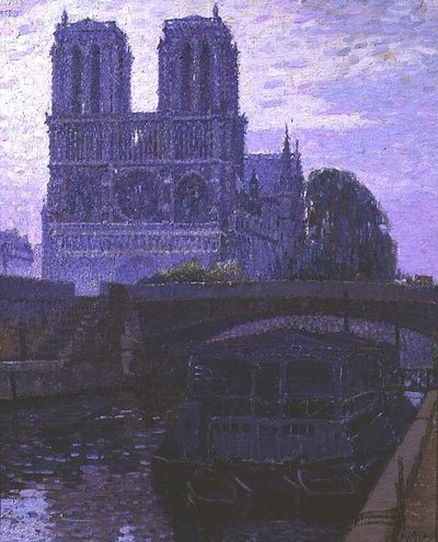 パリ、ノートルダム寺院（油彩・キャンバス） 作： Pierre Gaston Rigaud