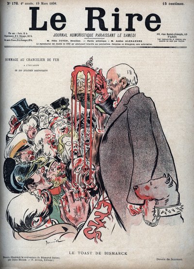 オットー・フォン・ビスマルクの乾杯の音頭 - Pierre Georges Jeanniot（1848-1934）が1898年3月19日の「Le Rire」に描いたもの。 作： Pierre Georges Jeanniot