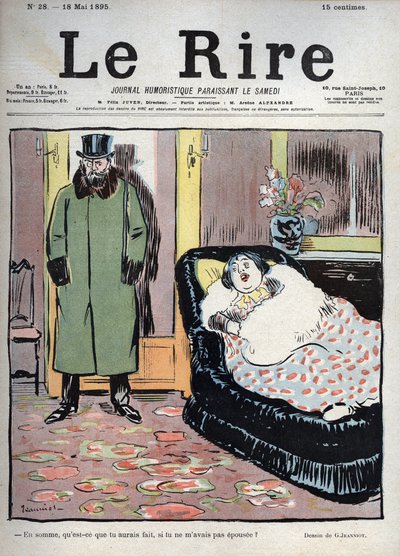 私と結婚していなかったら、あなたはどうしていたの？- ピエール・ジョルジュ・ジャニオ（1848-1934）が1895年5月218日付「Le Rire」に描いたもの。 作： Pierre Georges Jeanniot