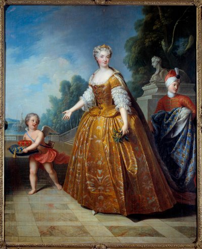 Portrait en pied de Marie Lesczinska (Lesczynska) (1703-1768) Queen of France Painting by Pierre Gobert (1662-1744) 1726 Nancy, Musee historique Lorraine - フランス王妃マリー・レクザンスカ(Leszczynska, Leczinska) (1703-1768)の全身像。絵画 作： Pierre Gobert