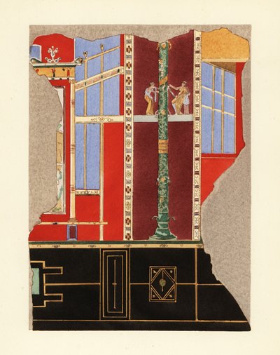 ポンペイの「ラオコーンの家」の部屋のパネル、第3次ポンペイ様式 作： Pierre Gusman