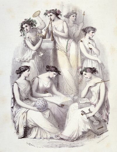 オリンポスの天才たち-「Les Femmes mythologiques」（G.Staal作画、Mery and Cte Foelix作画、Ed.G. de Gouet 作： Pierre Gustave Eugene Staal