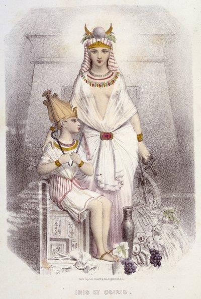 イシスとオシリス......メリーとフォエリックスによる「女神と妖精たち」の中で、イラスト。G. Staal, ed.G.ド・ゴネ 作： Pierre Gustave Eugene Staal