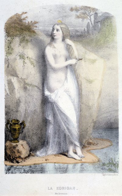 ブルトン人の妖精La Korrigan - MeryとFoelixによる「Les femmes mythologiques」（G.Staal作、G.Gouet編）に登場。 作： Pierre Gustave Eugene Staal