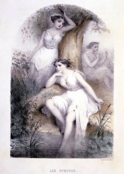ニンフ-「Les femmes mythologiques」の中で、G. Staalによる絵、MeryとCte Foelixによる絵、Ed.G. de Gouet 作： Pierre Gustave Eugene Staal