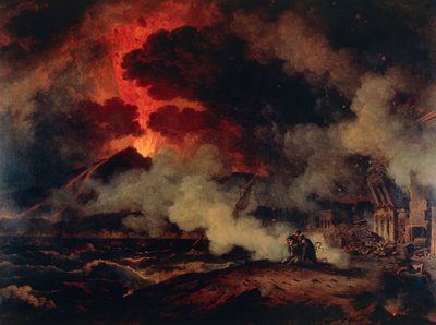 ヴェスヴィオ火山の噴火（油彩・キャンバス 作： Pierre Henri de Valenciennes
