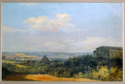 ローマのセスティウスのピラミッド - ローマのセスティウスのピラミッド。厚紙に紙... 作： Pierre-Henri de Valenciennes