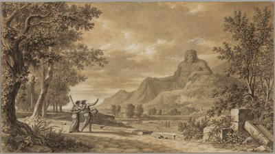 アレクサンダー大王の記念碑として刻まれたアトス山 作： Pierre Henri de Valenciennes