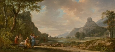 アレキサンダー大王の記念碑として彫られたアトス山、1796 年。 作： Pierre Henri de Valenciennes