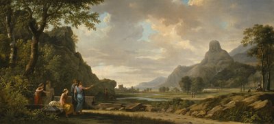 アレクサンダー大王の記念碑として彫られたアトス山、1796年 作： Pierre Henri de Valenciennes