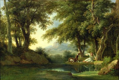 彼の反射を賞賛する水仙 作： Pierre Henri de Valenciennes