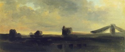 空と屋根、Pierre Henri de Valenciennes (1750-1819) 作、厚紙 作： Pierre Henri de Valenciennes