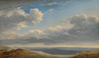 ローマのカンパーニャc.1782-85の上の雲の研究（段ボールの紙に油彩） 作： Pierre Henri de Valenciennes