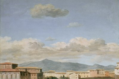 クイリナルでの空の研究（カードにマウントされた紙に油彩） 作： Pierre Henri de Valenciennes