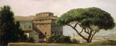 アラ・コエリ修道院の眺め：傘の松（油彩・紙） 作： Pierre Henri de Valenciennes