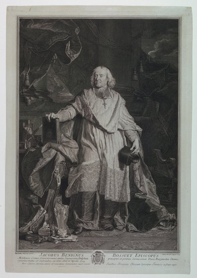ジャック・ベニーニュ・ボシュエ枢機卿の肖像（1627-1704） 作： Pierre Imbert Drevet
