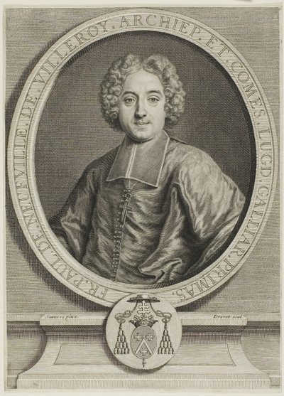 フランソワ・ポール・ド・ヌフヴィル・ド・ヴィルロワの肖像 作： Pierre Imbert Drevet