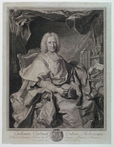 ギヨーム枢機卿デュボア (1650-1723) の肖像 作： Pierre Imbert Drevet